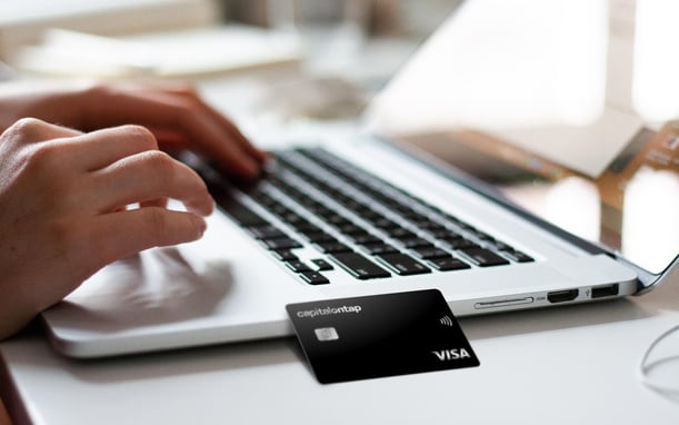 Capital On Tap Business Credit Card Resting On Laptop
