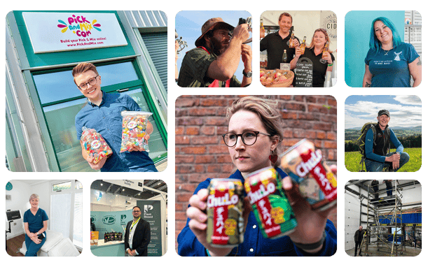 A Collage Showing Happy Capital On Tap Customers
