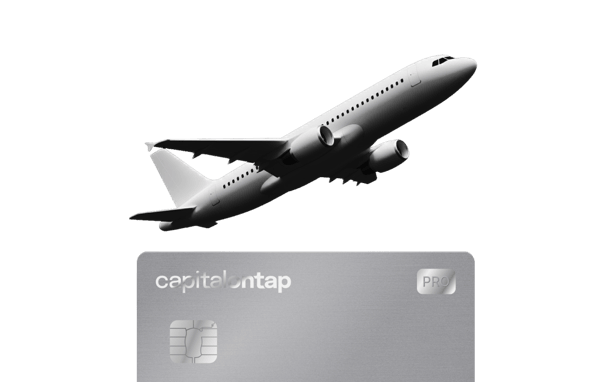 Metal Capital On Tap Business Credit Card With A Plane Flying Over It