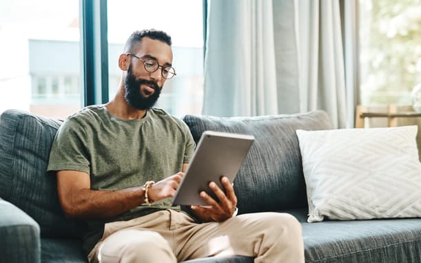 Man Using Tablet