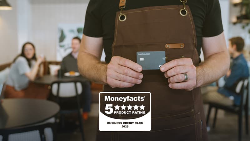 Barista Holding Capital On Tap Business Credit Card With 5 Star Moneyfacts Logo 2025
