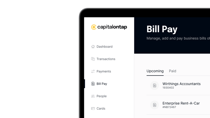 Bill Pay Home View on Desktop with Moneyfacts 5-Star Product Rating