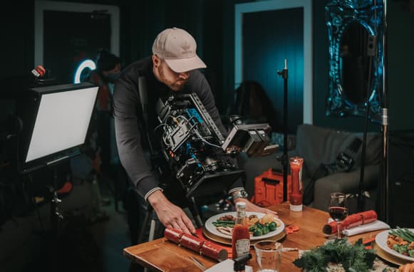 Man Filming For Advert