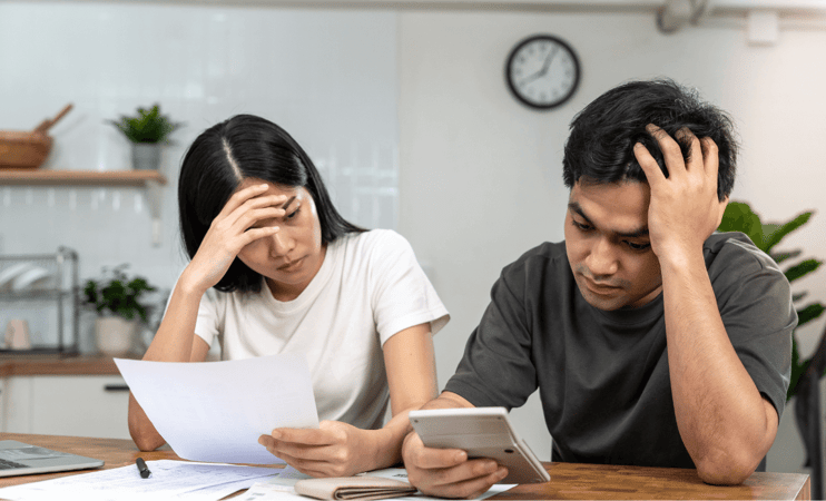 Couple Worrying About Unpaid Invoices