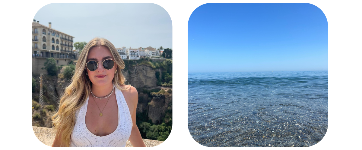 Left: Ali in Spain. Right: Ali in Portugal